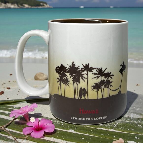 Starbucks Hawaii Icon Series Coffee Mug 16oz Palm Boat Island EUC - Picture 3 of 6